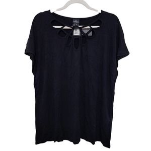 Madeleine Black Cutout Short Sleeve Top - NWT
